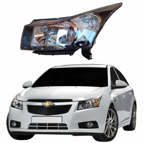 Farol Gm Cruze 2011 Até 2016 Máscara Negra Lado Esquerdo Motorista