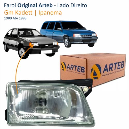 Farol Gm Kadett Ipanema 1989 Até 1998 Original Arteb Lado Direito Passageiro