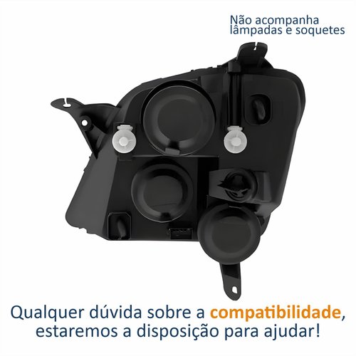 Farol Principal Chevrolet Meriva 2003 2004 2005 2006 2007 2008 2009 2010 2011 2012 Foco Duplo Máscara Cromada Lado Direito Passageiro
