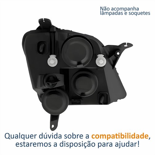Farol Principal Gm Meriva 2003 Até 2012 Foco Duplo Máscara Cromada Lado Esquerdo Motorista