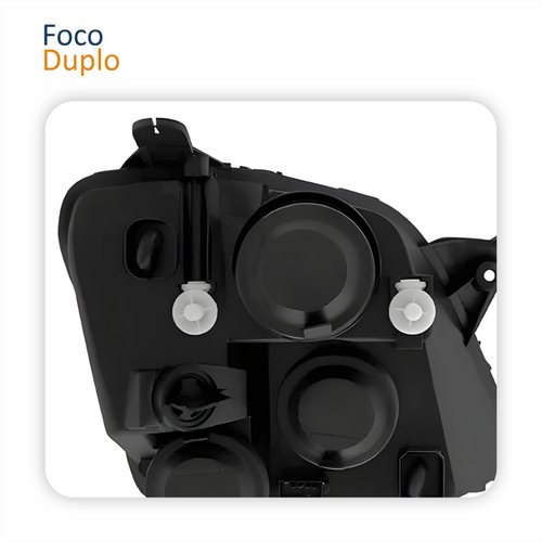 Farol Principal Gm Meriva 2003 Até 2012 Foco Duplo Máscara Cromada Lado Esquerdo Motorista