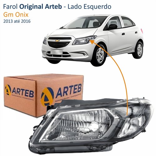 Farol Gm Onix 2013 até 2016 Original Arteb Fumê Lado Esquerdo Motorista