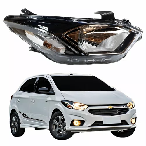 Farol Gm Onix 2017 Até 2019 Com LED Lado Direito Passageiro