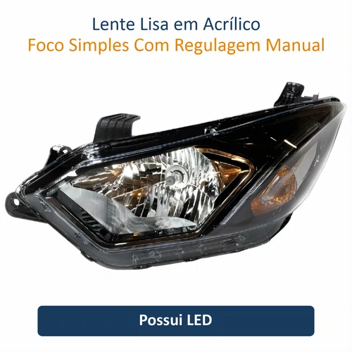 Farol Gm Onix 2017 Até 2019 Com LED Lado Esquerdo Motorista
