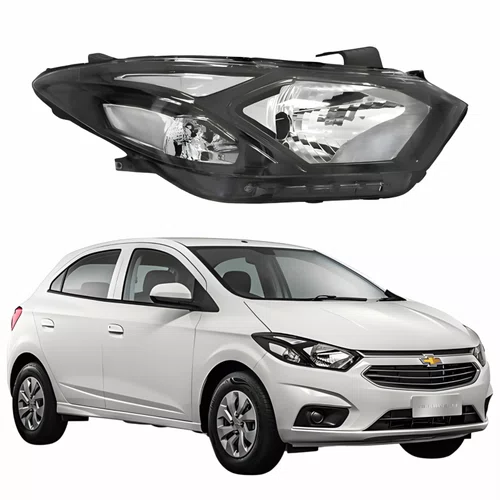 Farol Gm Onix 2017 Até 2020 Máscara Negra Lado Direito Passageiro