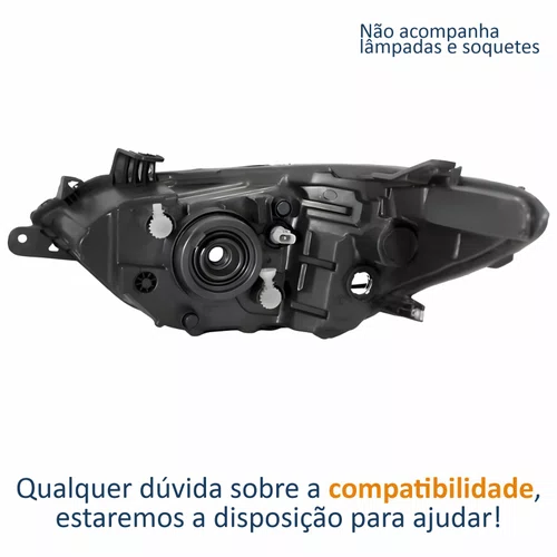 Farol Gm Onix 2017 Até 2020 Máscara Negra Lado Direito Passageiro
