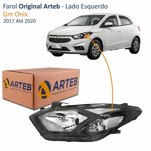 Farol Gm Onix 2017 Até 2020 Original Arteb Lado Esquerdo Motorista