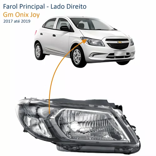 Farol Chevrolet Onix Joy 2017 2018 2019 Fumê Lado Direito Passageiro