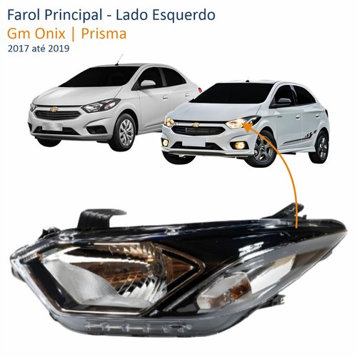 Farol Gm Onix Prisma 2017 Até 2019 Com LED Lado Esquerdo Motorista