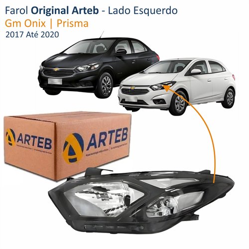Farol Gm Onix Prisma 2017 Até 2020 Original Arteb Lado Esquerdo Motorista