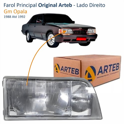 Farol Gm Opala 1988 Até 1992 Original Arteb Lado Direito Passageiro