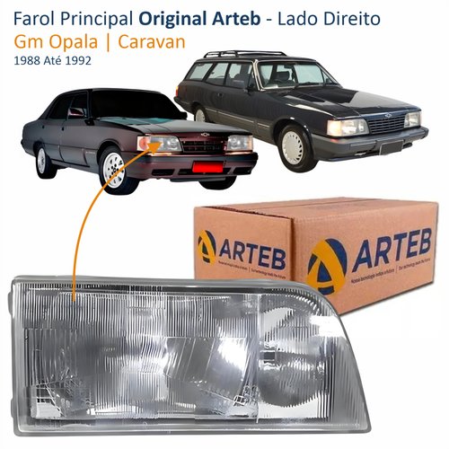Farol Gm Opala Caravan 1988 Até 1992 Original Arteb Lado Direito Passageiro