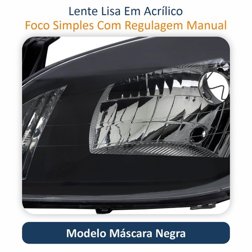 Farol Gm Prisma 2007 Até 2012 Original Arteb Máscara Negra Lado Esquerdo Motorista
