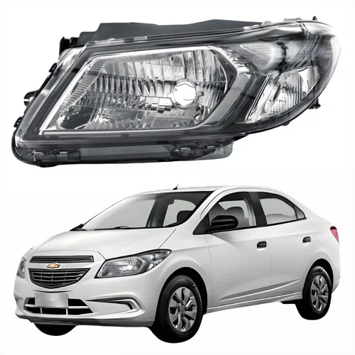 Farol Gm Prisma 2013 até 2016 Fumê Lado Esquerdo Motorista