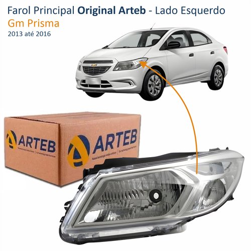 Farol Gm Prisma 2013 até 2016 Original Arteb Lado Esquerdo Motorista