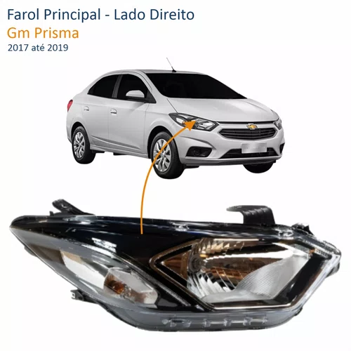 Farol Gm Prisma 2017 Até 2019 Com LED Lado Direito Passageiro