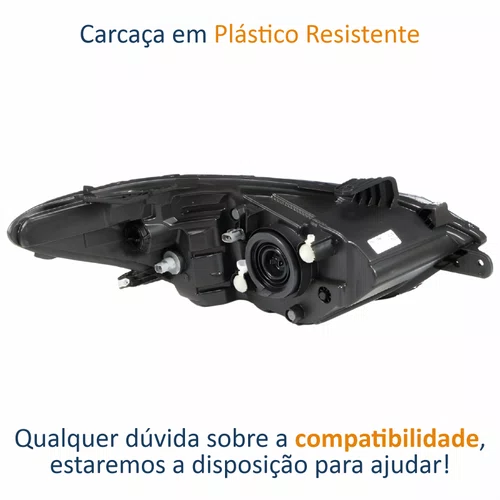 Farol Gm Prisma 2017 Até 2019 Com LED Lado Esquerdo Motorista