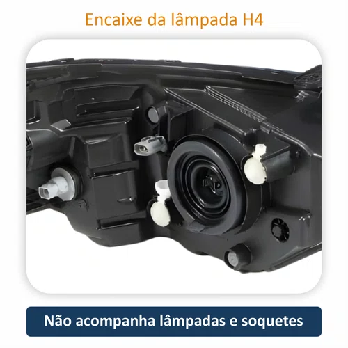 Farol Gm Prisma 2017 Até 2019 Com LED Lado Esquerdo Motorista