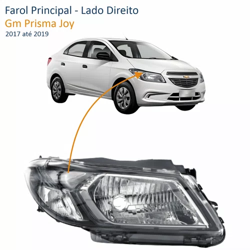 Farol Chevrolet Prisma Joy 2017 2018 2019 Fumê Lado Direito Passageiro