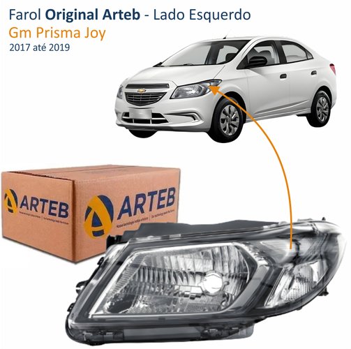 Farol Gm Prisma Joy 2017 até 2019 Original Arteb Fumê Lado Esquerdo Motorista