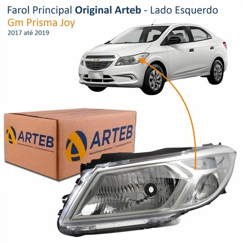 Farol Gm Prisma Joy 2017 até 2019 Original Arteb Lado Esquerdo Motorista