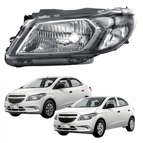 Farol Gm Prisma Onix 2013 até 2016 Prisma Joy Onix Joy 2017 até 2019 Original Arteb Fumê Lado Esquerdo Motorista
