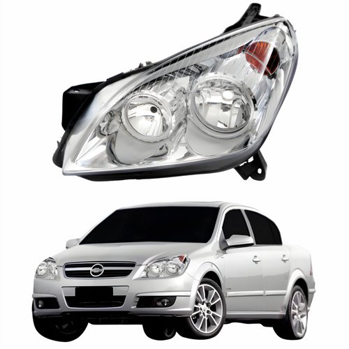 Farol Gm Vectra 2006 Até 2008 Original Arteb Máscara Cromada Lado Esquerdo Motorista
