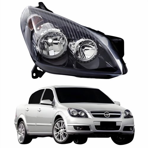 Farol Gm Vectra 2006 Até 2008 Original Arteb Máscara Negra Lado Direito Passageiro