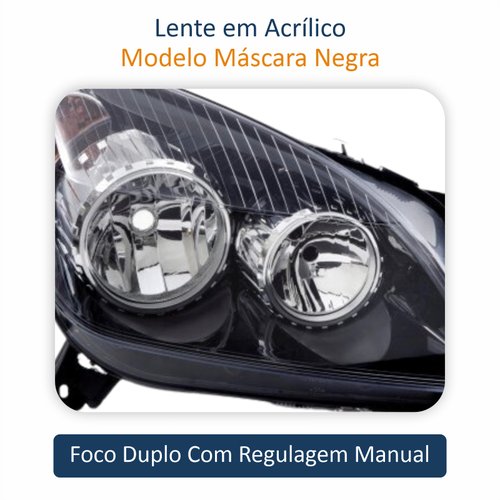 Farol Gm Vectra 2006 Até 2008 Original Arteb Máscara Negra Lado Direito Passageiro