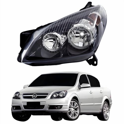 Farol Gm Vectra 2006 Até 2008 Original Arteb Máscara Negra Lado Esquerdo Motorista