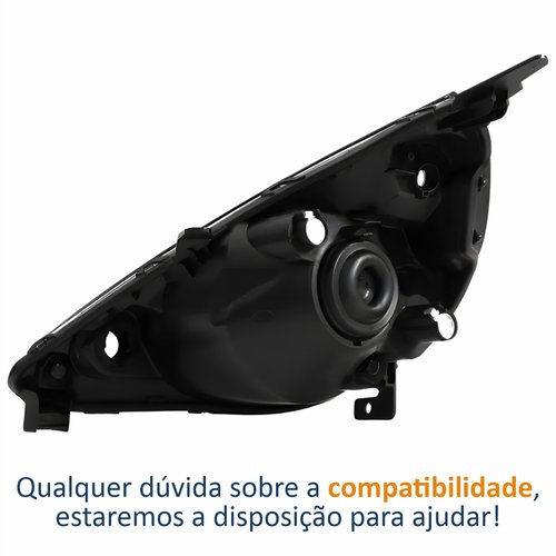 Farol Honda Fit 2003 2004 2005 2006 2007 2008 Máscara Negra Lado Direito Passageiro