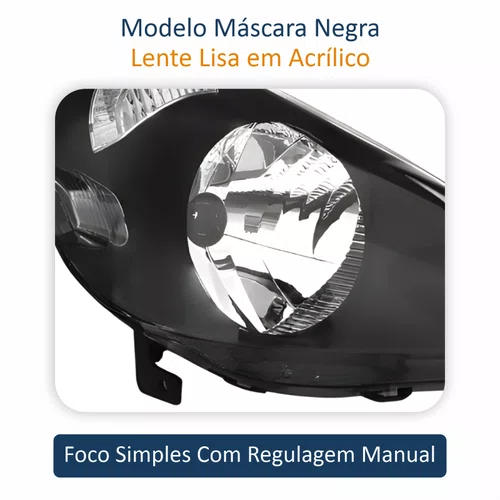 Farol Honda Fit 2003 Até 2008 Máscara Negra Lado Direito Passageiro