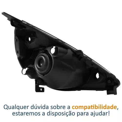 Farol Honda Fit 2003 Até 2008 Máscara Negra Lado Esquerdo Motorista