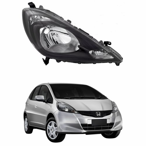 Farol Honda Fit 2013 2014 Mascara Negra Lado Direito Passageiro