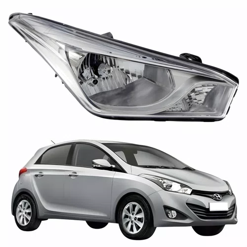 Farol Hyundai Hb20 2012 Até 2019 Máscara Cromada Lado Direito Passageiro