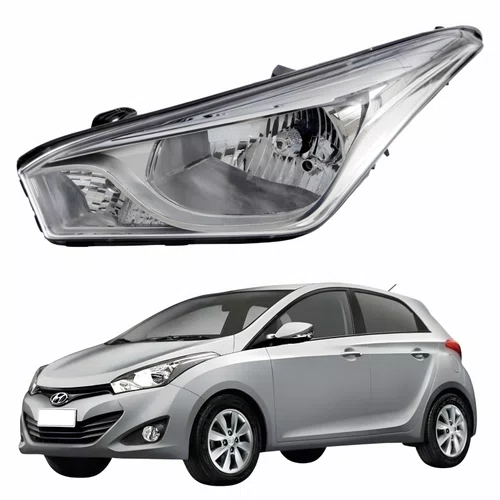 Farol Hyundai Hb20 2012 Até 2019 Máscara Cromada Lado Esquerdo Motorista
