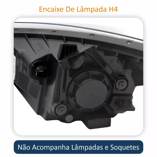Farol Hyundai HB20 2012 2013 2014 2015 2016 2017 2018 2019 Máscara Negra Lado Direito Passageiro