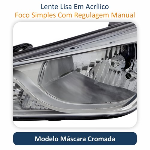 Farol Hyundai Hb20 2012 Até 2019 Original Arteb Máscara Cromada Lado Esquerdo Motorista