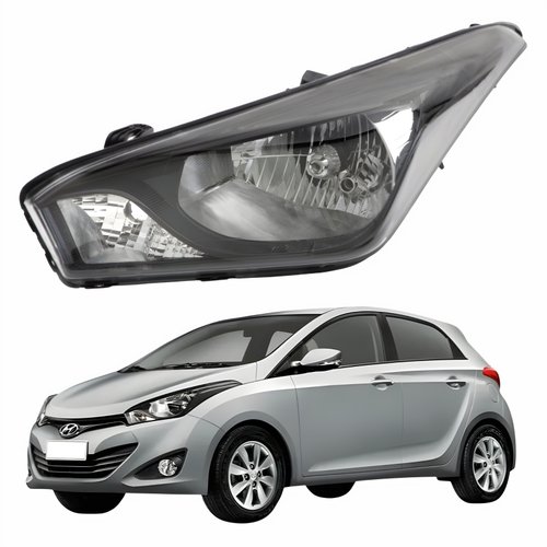 Farol Hyundai Hb20 2012 Até 2019 Original Arteb Máscara Negra Lado Esquerdo Motorista