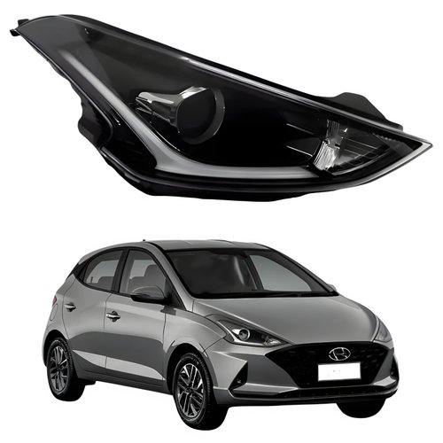Farol Hyundai Hb20 2020 Até 2022 Com Projetor Com Led Lado Direito Passageiro