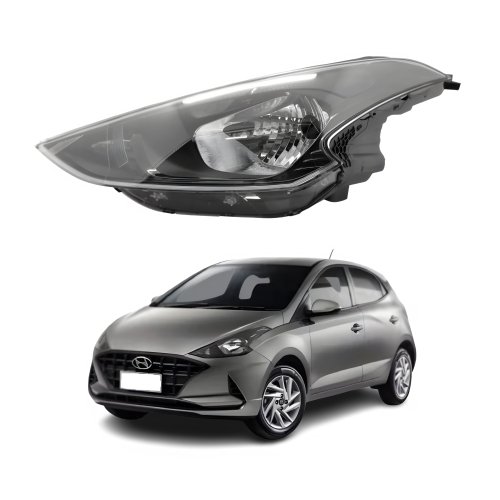 Farol Hyundai Hb20 2020 Até 2022 Máscara Negra Lado Esquerdo Motorista