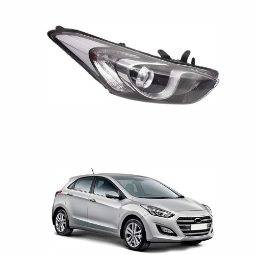 Farol Hyundai I30 2013 2014 2015 2016 Mascara Cromada Lado Direito Passageiro