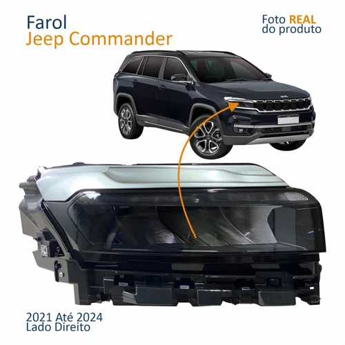 Farol Principal Jeep Commander 2021 2022 2023 2024 Full Led Lado Direito Passageiro