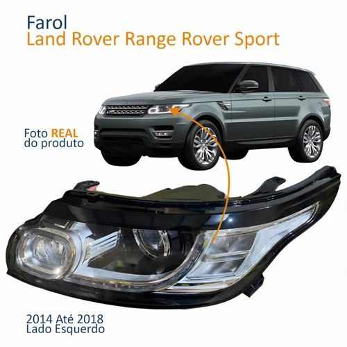 Farol Principal Land Rover Ranger Rover Sport 2014 Até 2018 Com Xenon Lado Esquerdo Motorista