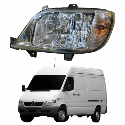 Farol Principal MB Sprinter 2002 2003 2004 2005 2006 Com Antineblina Lado Esquerdo Motorista