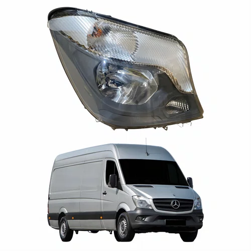 Farol Principal MB Sprinter 2013 Até 2021 Máscara Negra Lado Direito Passageiro