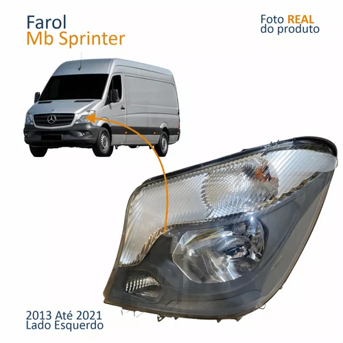 Farol Principal MB Sprinter 2013 Até 2021 Máscara Negra Lado Esquerdo Motorista