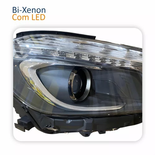 Farol Principal MB Classe A 2012 Até 2017 Bi-Xenon Com Led Máscara Negra Lado Direito Passageiro
