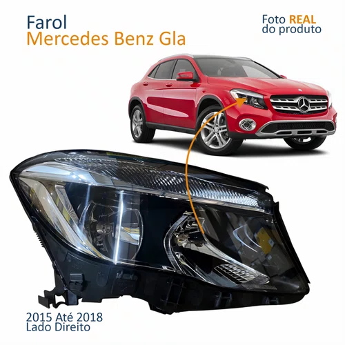 Farol Principal MB Gla 2015 2016 2017 2018 Com Lâmpadas Lado Direito Passageiro