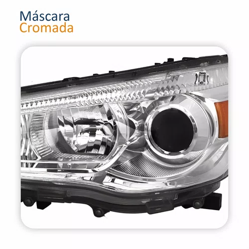 Farol Principal Mitsubishi Asx 2010 Até 2016 Máscara Cromada Lado Esquerdo Motorista